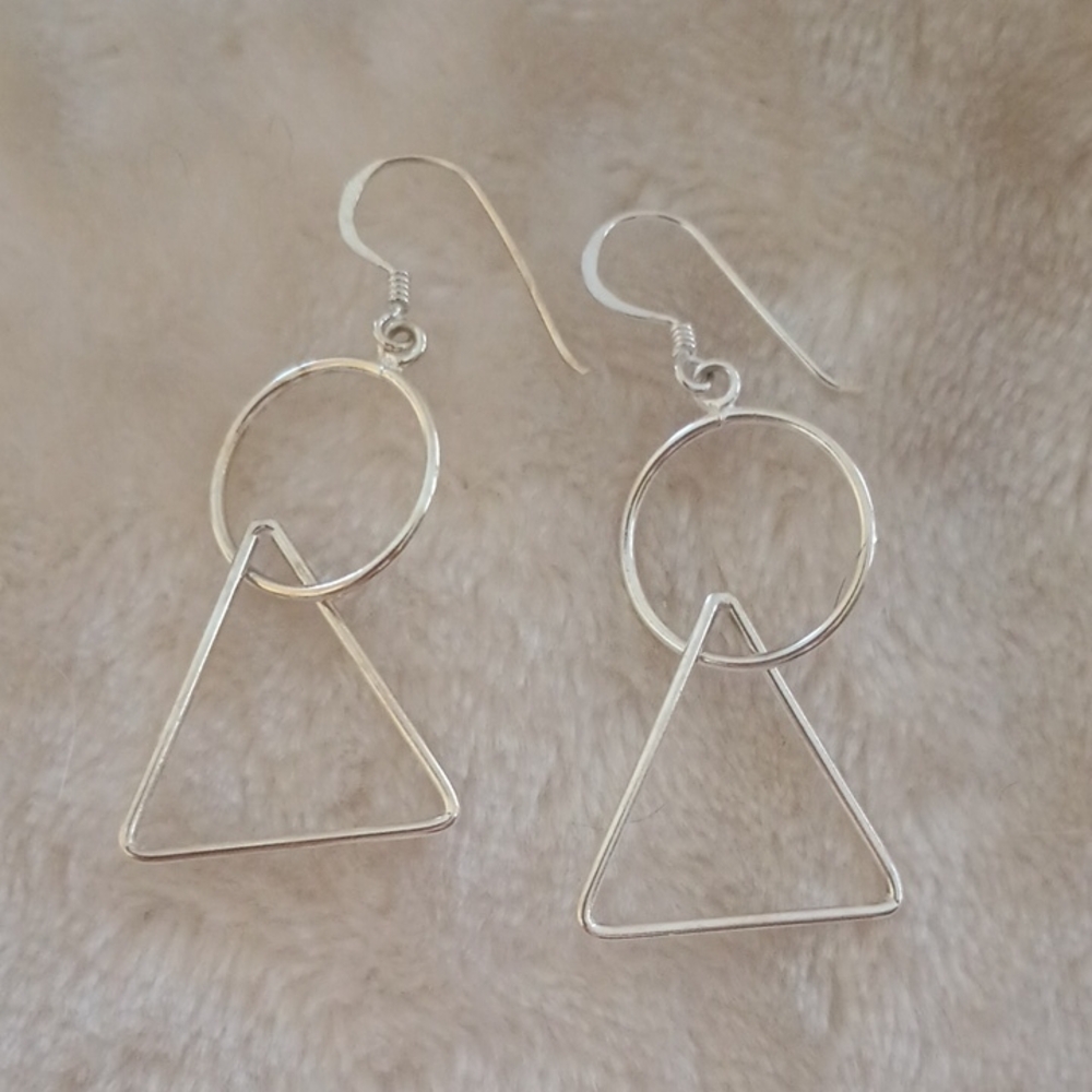 Elegant Silver Geometric Earrings